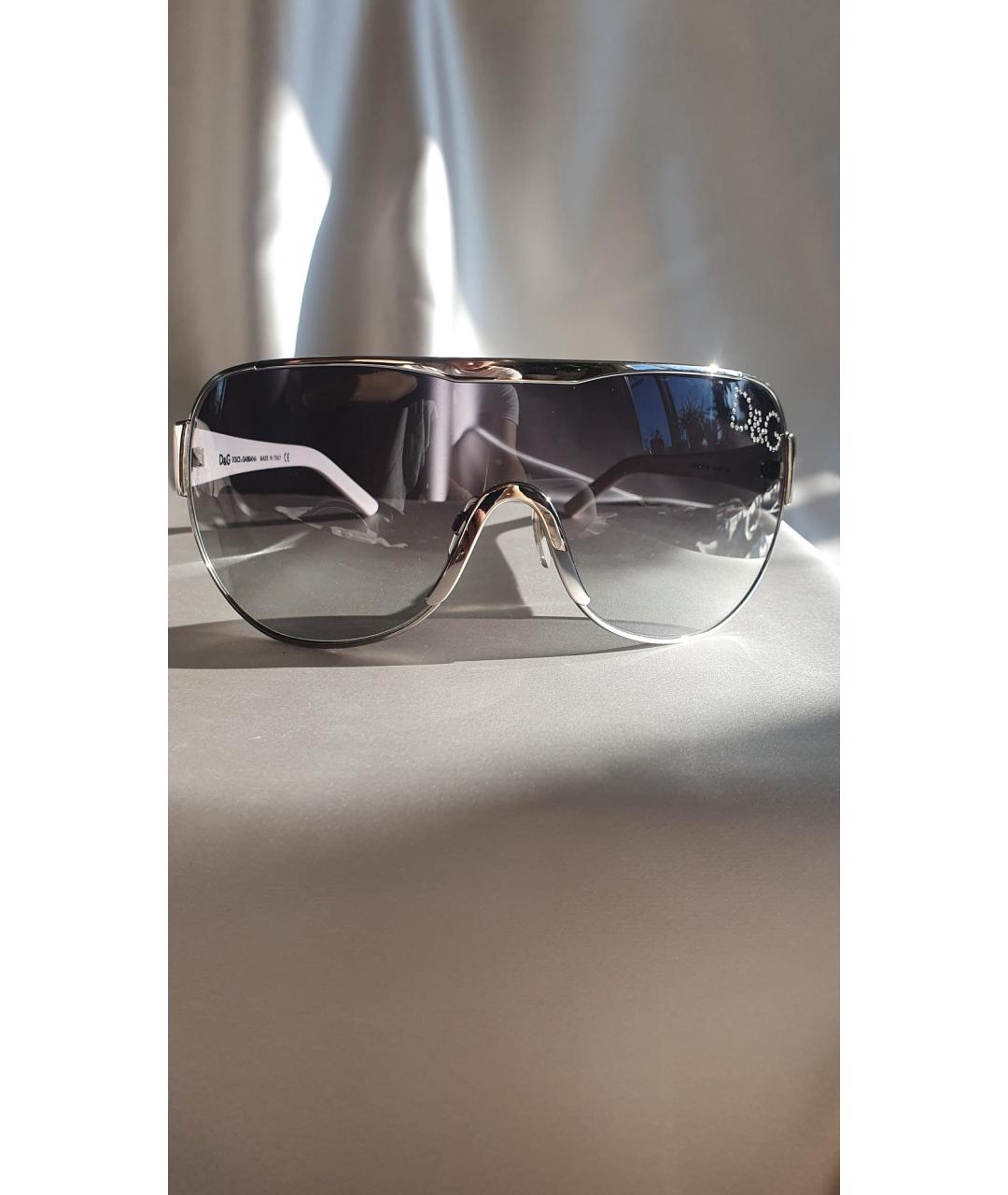 DOLCE&GABBANA Белые пластиковые солнцезащитные очки, фото 8