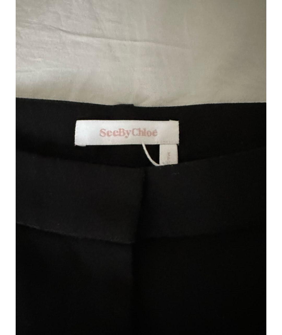 SEE BY CHLOE Черные вискозные прямые брюки, фото 3