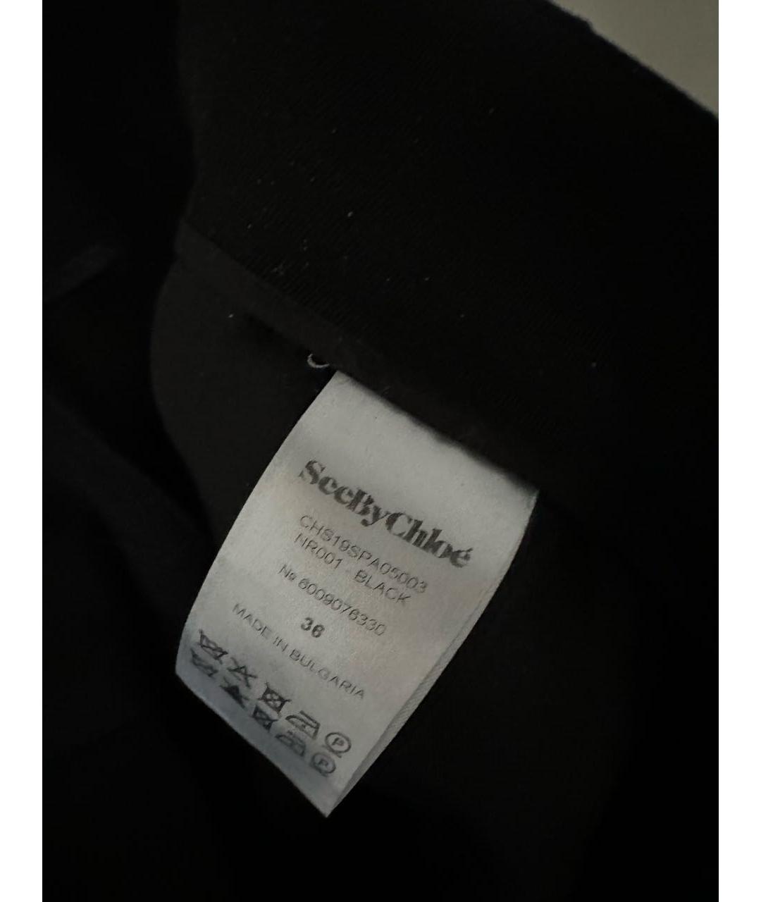 SEE BY CHLOE Черные вискозные прямые брюки, фото 5