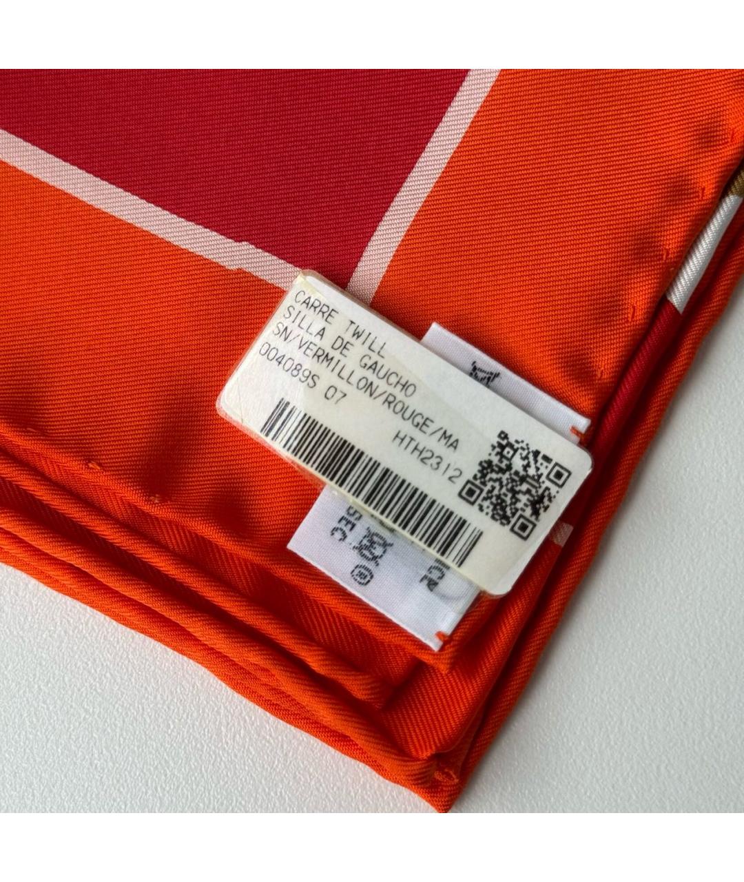 HERMES PRE-OWNED Красный шелковый платок, фото 7