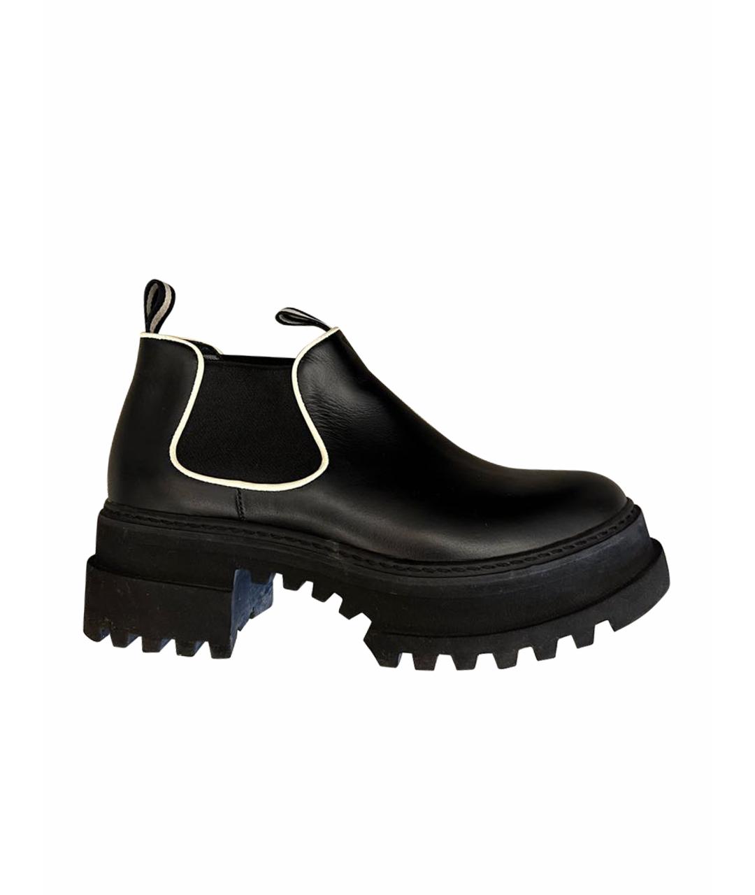 BALLY Черные кожаные ботинки, фото 1