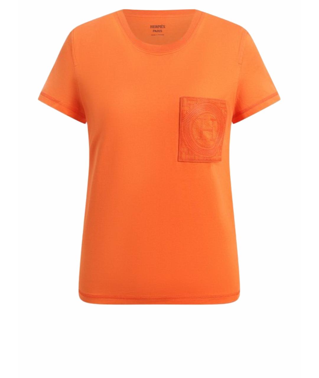HERMES PRE-OWNED Оранжевая хлопковая футболка, фото 1