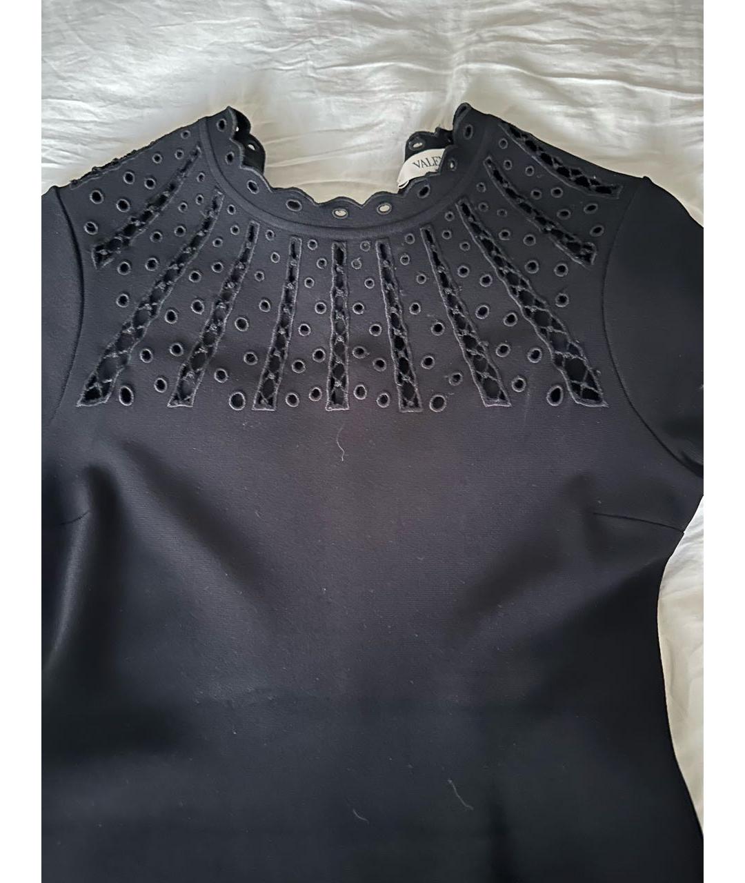 VALENTINO Черное вискозное коктейльное платье, фото 4
