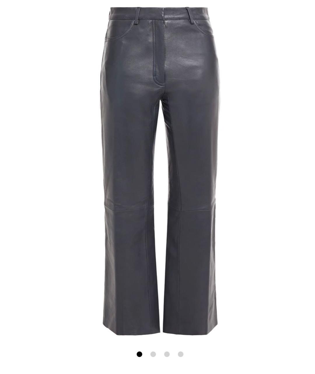 SANDRO Антрацитовые кожаные брюки узкие, фото 7