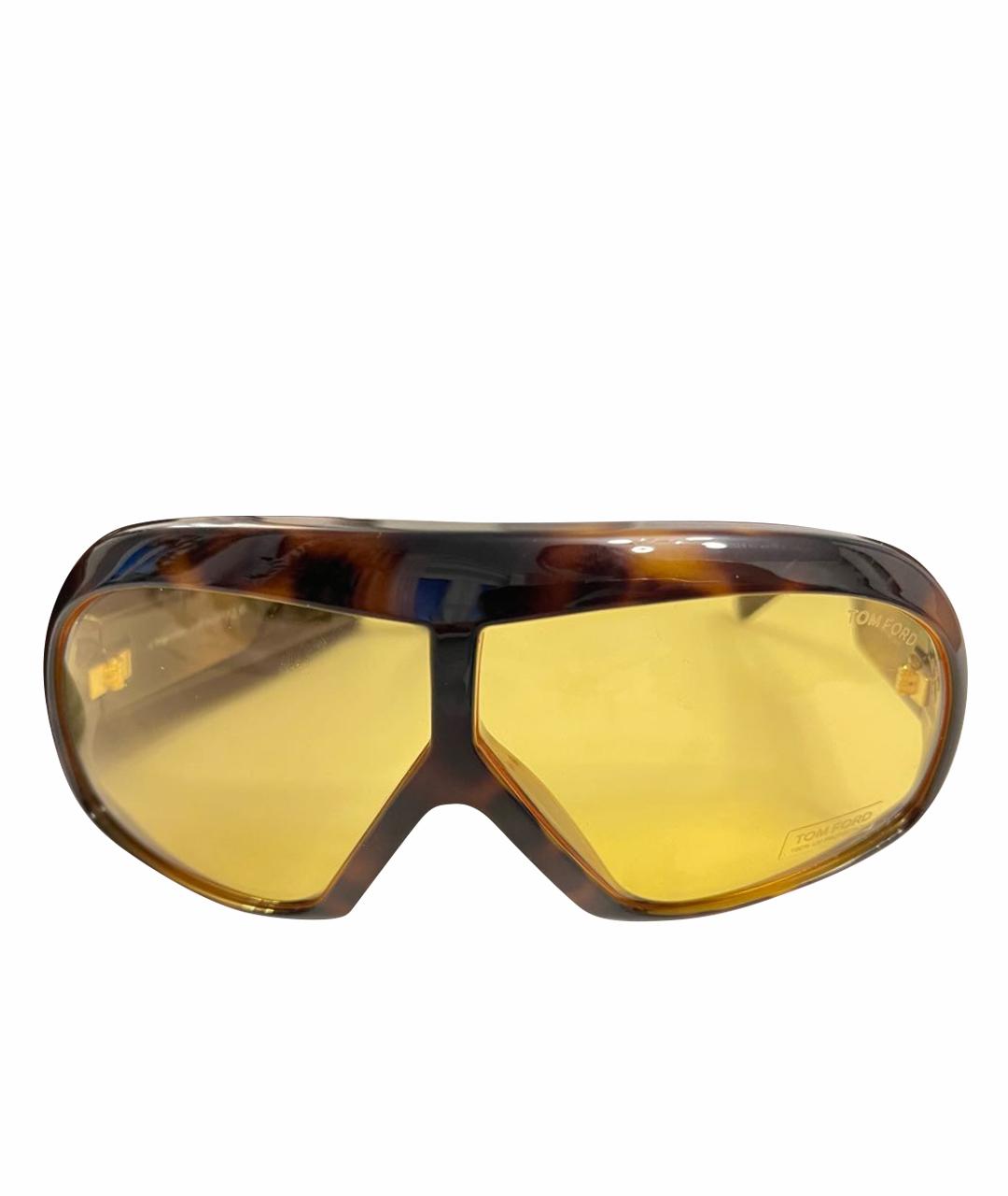 TOM FORD Коричневые пластиковые солнцезащитные очки, фото 1