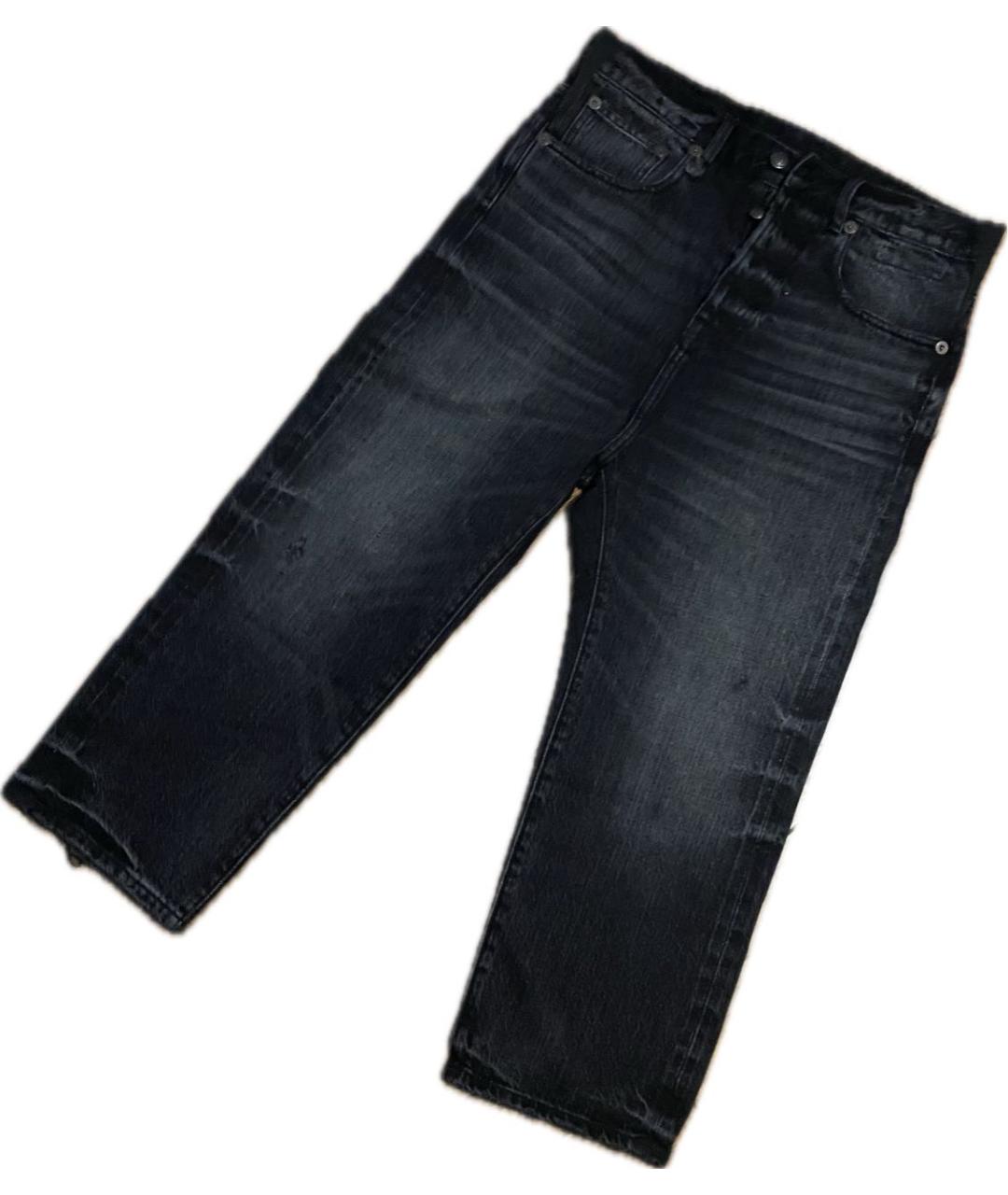 R13 Черные хлопковые прямые джинсы, фото 9