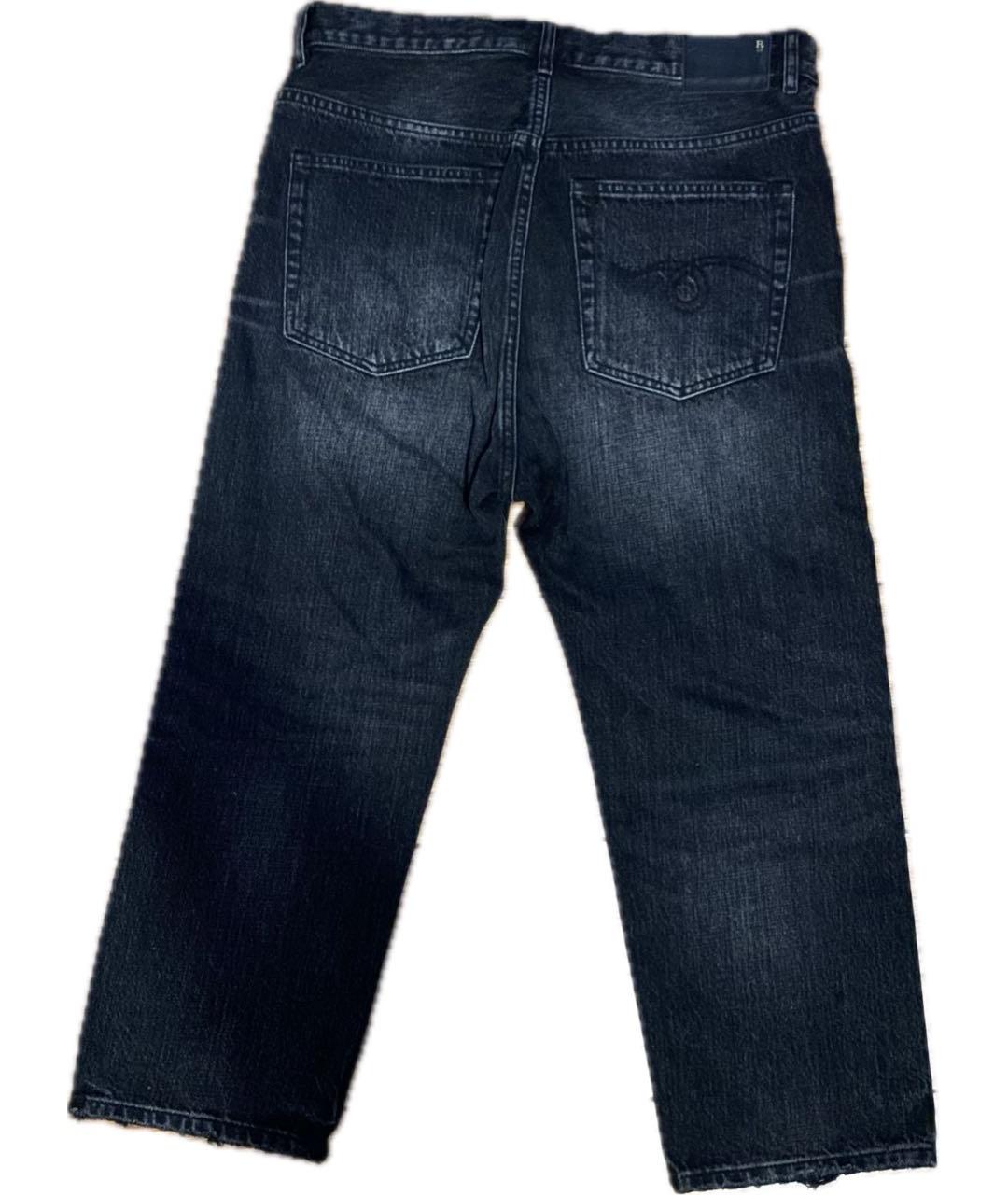 R13 Черные хлопковые прямые джинсы, фото 2