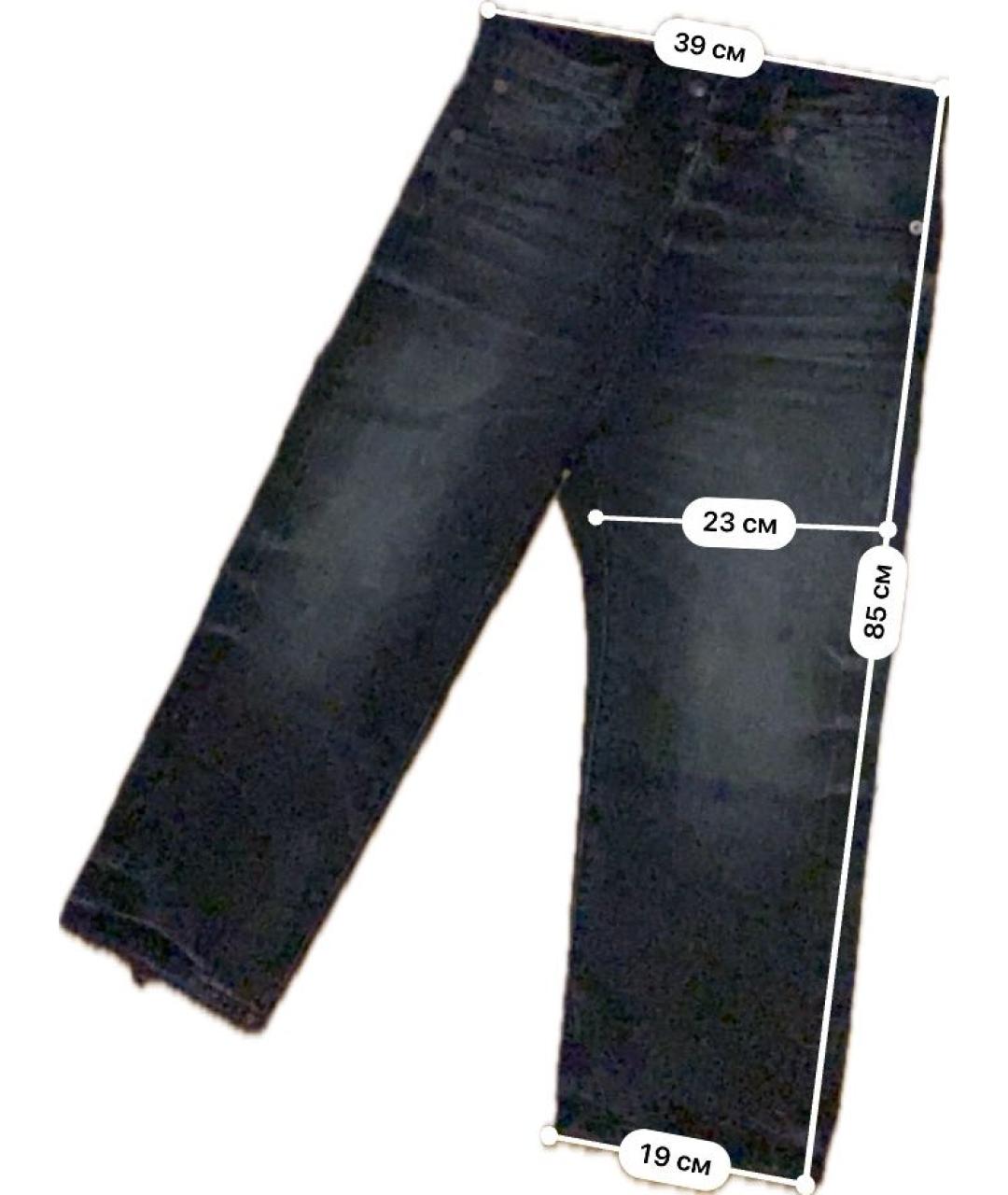 R13 Черные хлопковые прямые джинсы, фото 7