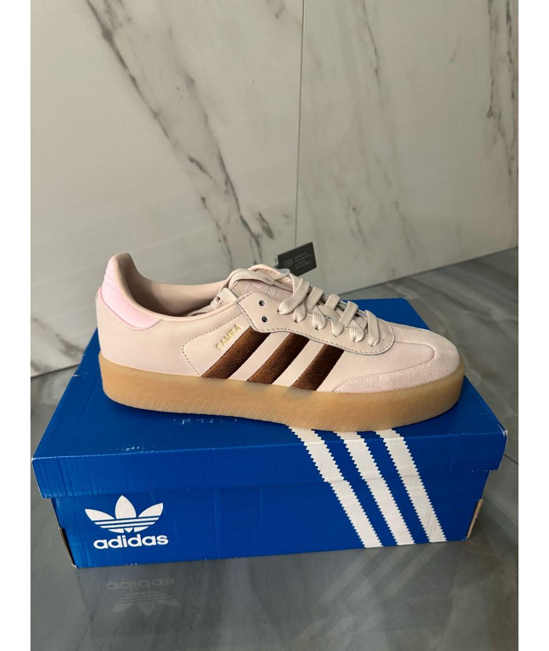 ADIDAS Розовые кожаные кроссовки, фото 8