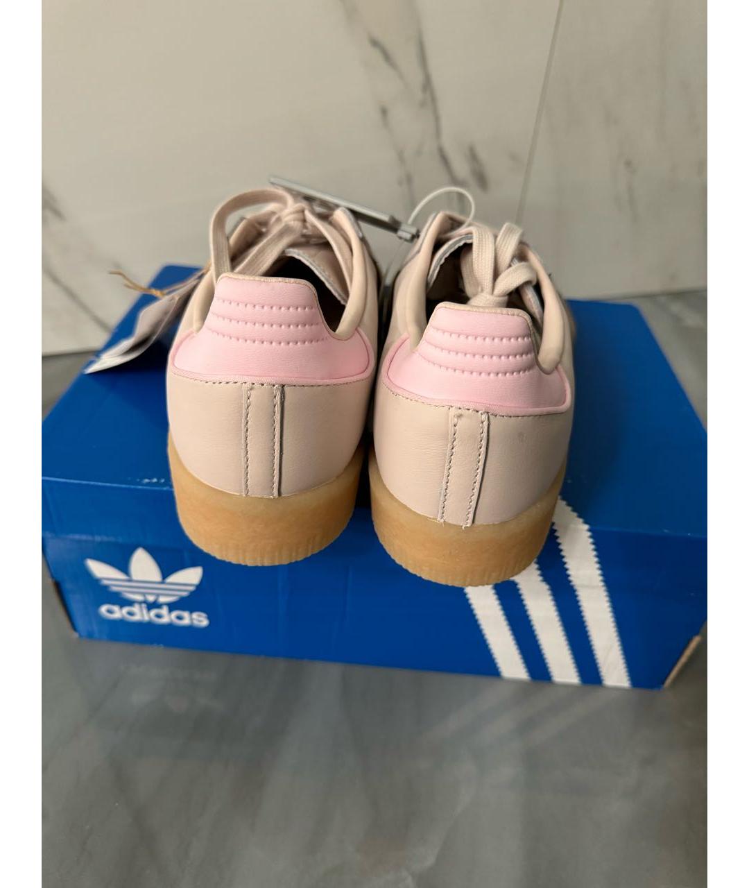 ADIDAS Розовые кожаные кроссовки, фото 4