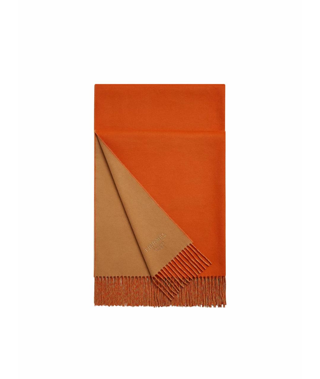 HERMES PRE-OWNED Оранжевый кашемировый шарф, фото 1