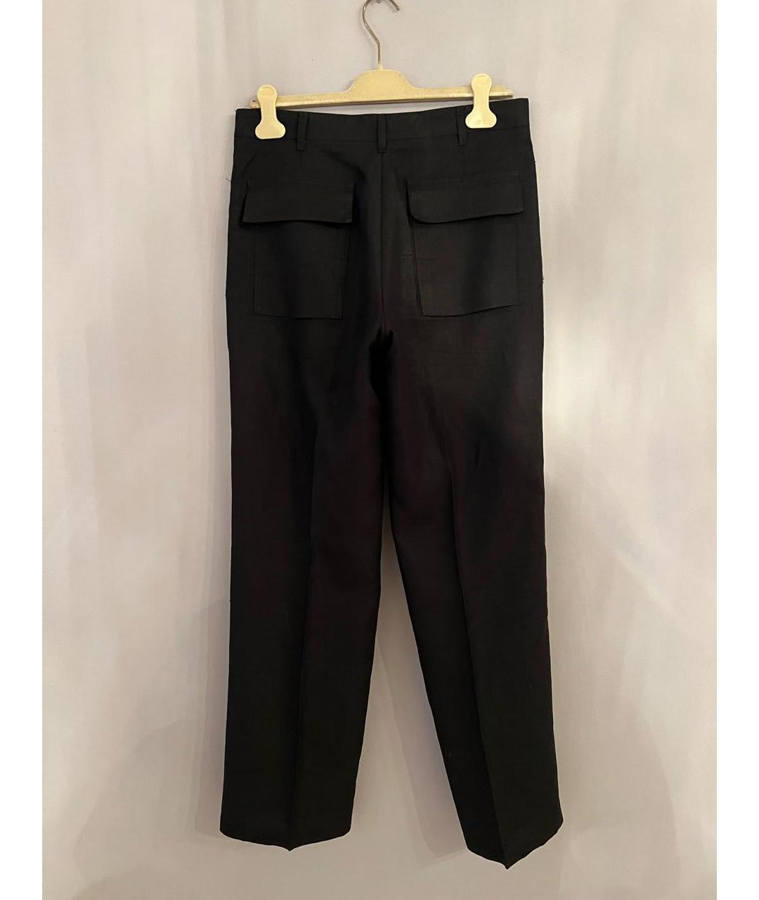 VALENTINO Черные льняные повседневные брюки, фото 2