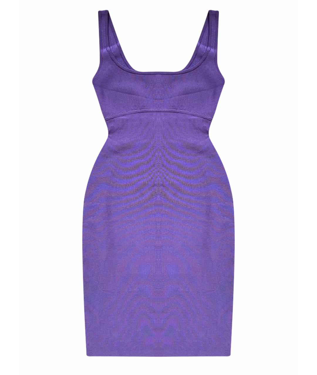 HERVE LEROUX Фиолетовое вискозное коктейльное платье, фото 1