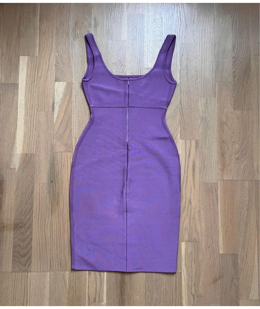 HERVE LEROUX Фиолетовое вискозное коктейльное платье, фото 2