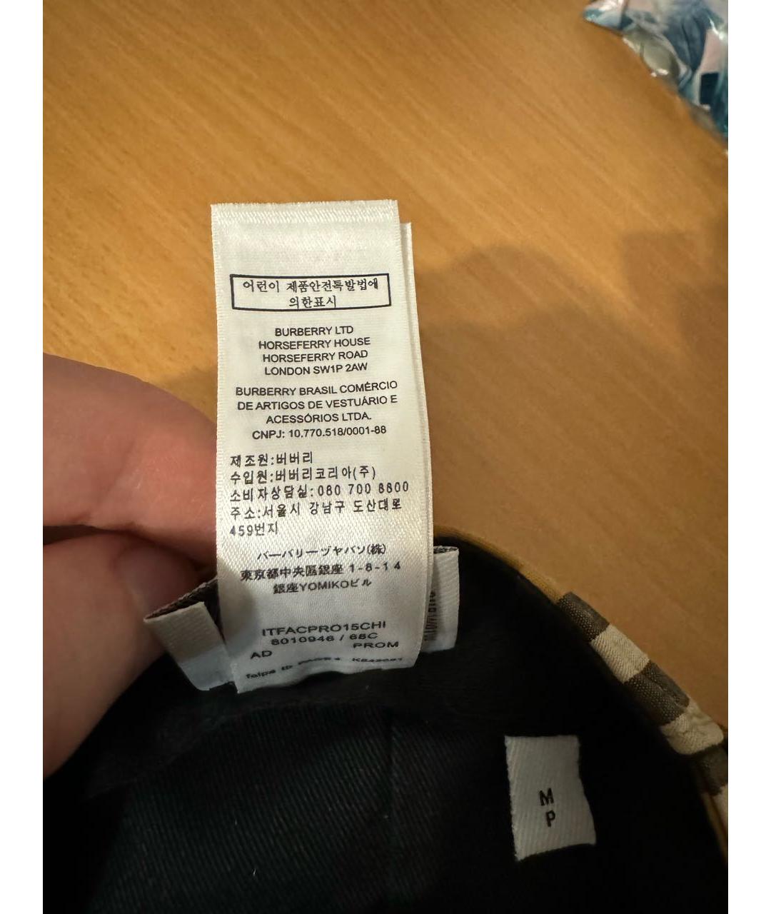 BURBERRY Бежевая хлопковая кепка/бейсболка, фото 8