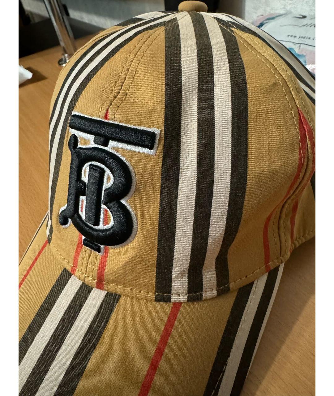 BURBERRY Бежевая хлопковая кепка/бейсболка, фото 4