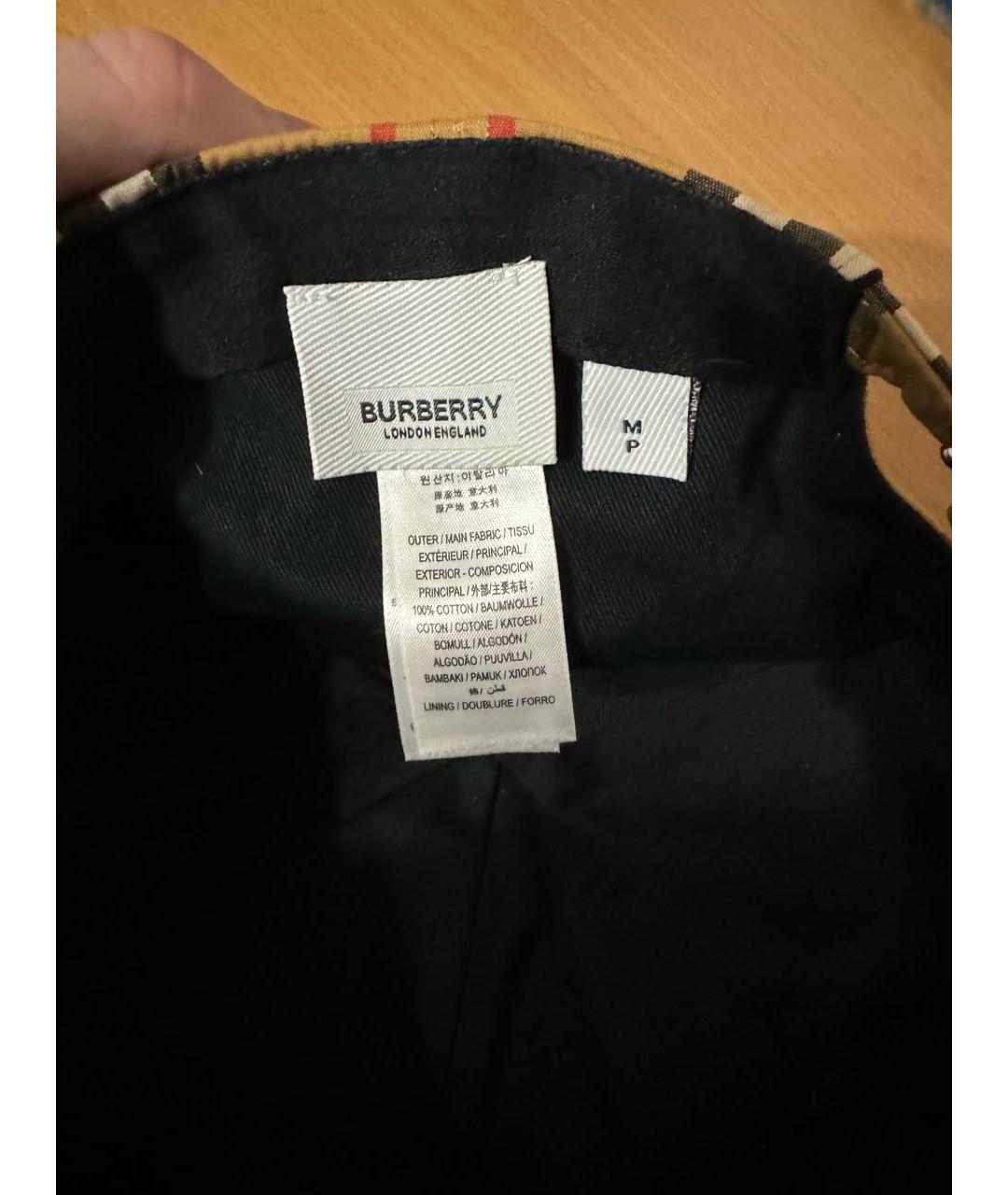BURBERRY Бежевая хлопковая кепка/бейсболка, фото 6