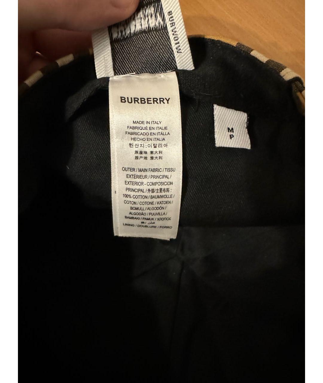 BURBERRY Бежевая хлопковая кепка/бейсболка, фото 7