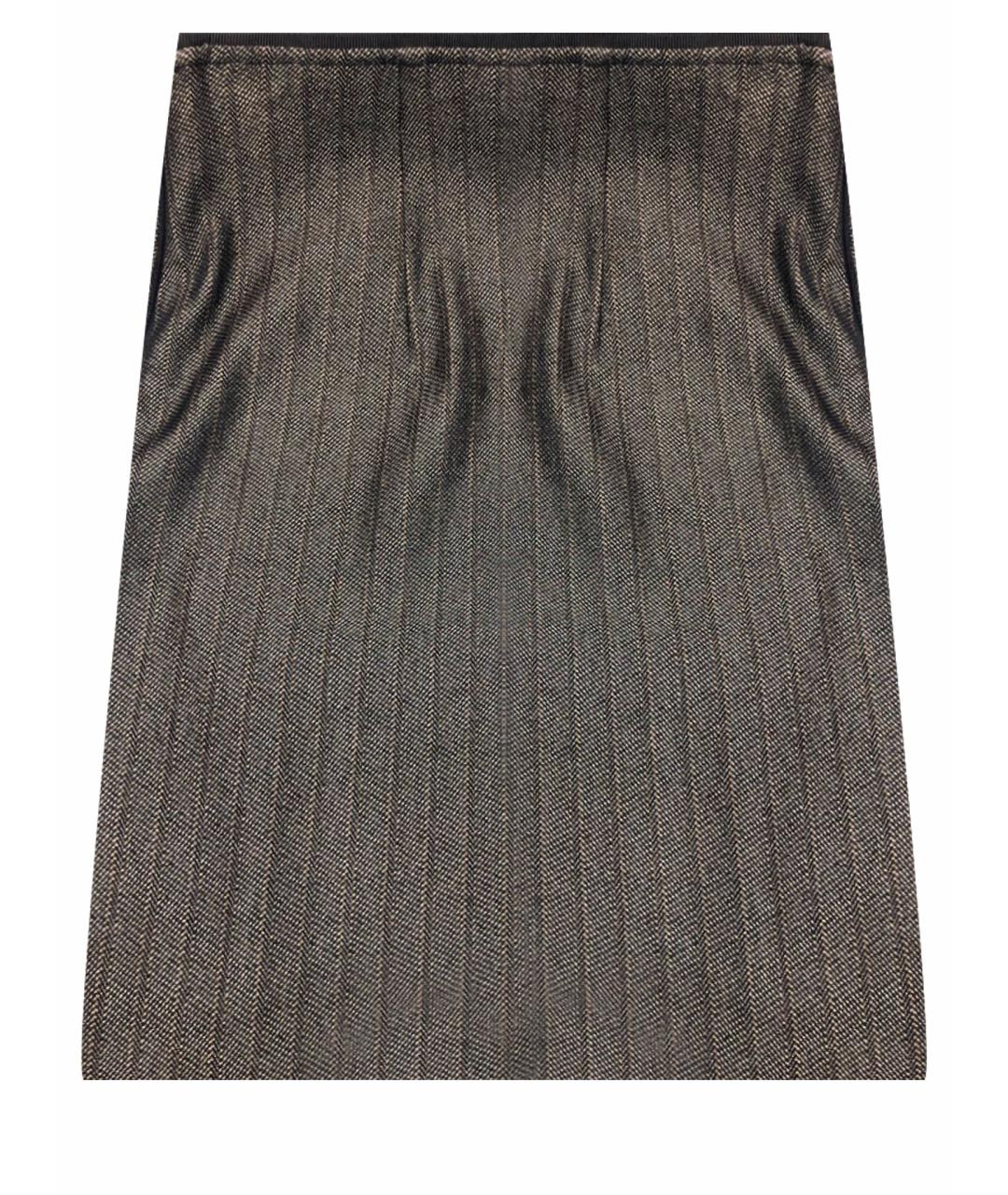 MARC CAIN Серебряная шерстяная юбка миди, фото 1