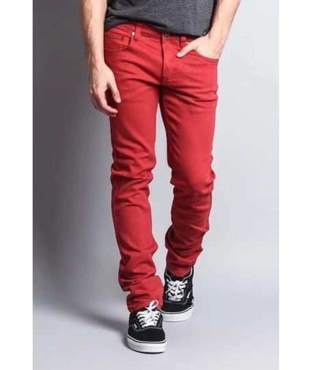 JOHN RICHMOND Красные хлопковые джинсы скинни, фото 2