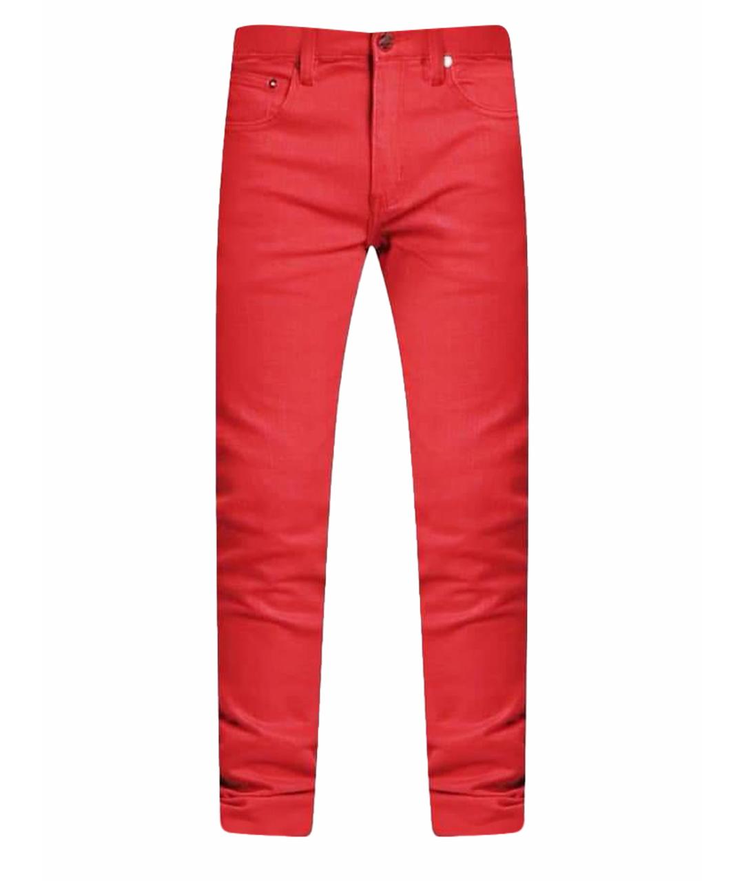 JOHN RICHMOND Красные хлопковые джинсы скинни, фото 1