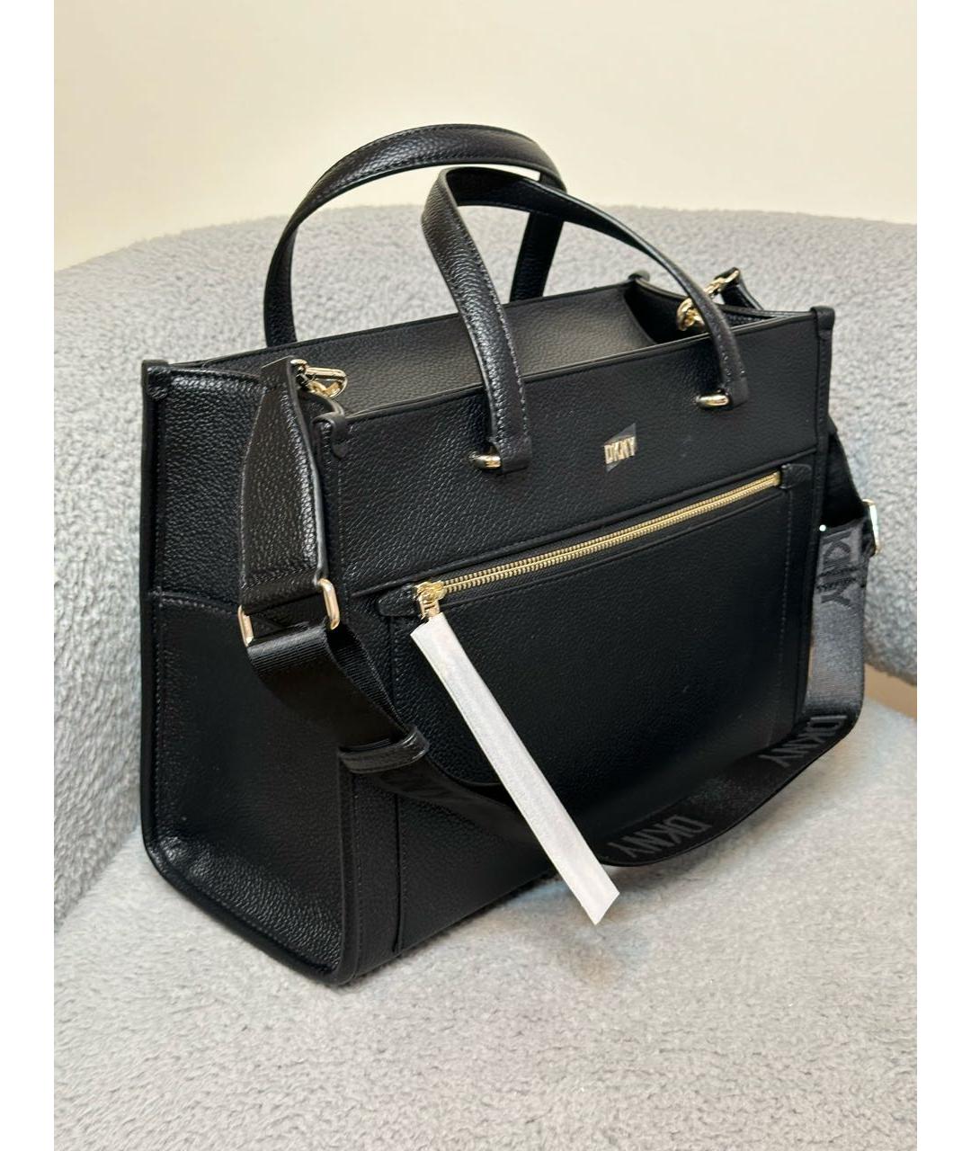DKNY Черная сумка тоут из искусственной кожи, фото 2