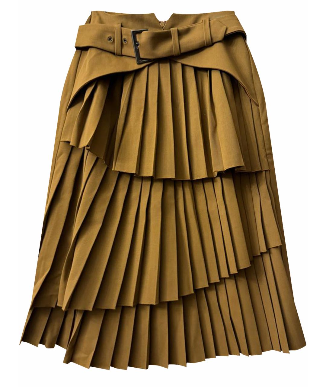 ALBERTA FERRETTI Коричневая шерстяная юбка миди, фото 1