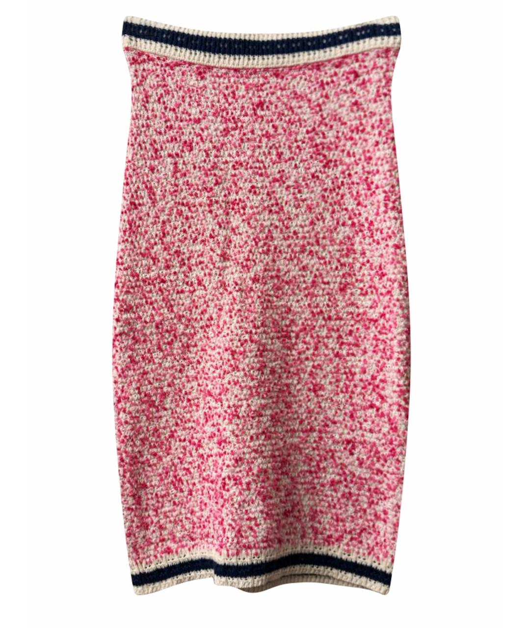 P.A.R.O.S.H. Розовая шерстяная юбка миди, фото 1