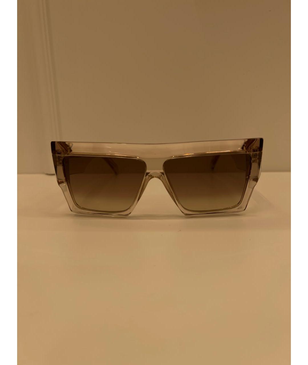 CELINE PRE-OWNED Бежевые пластиковые солнцезащитные очки, фото 8