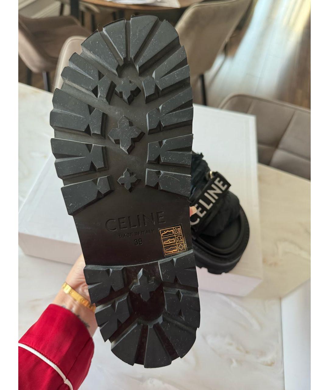 CELINE PRE-OWNED Черные кожаные сандалии, фото 6