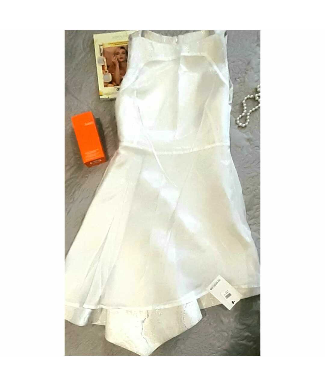 OSMAN Белое шерстяное коктейльное платье, фото 3