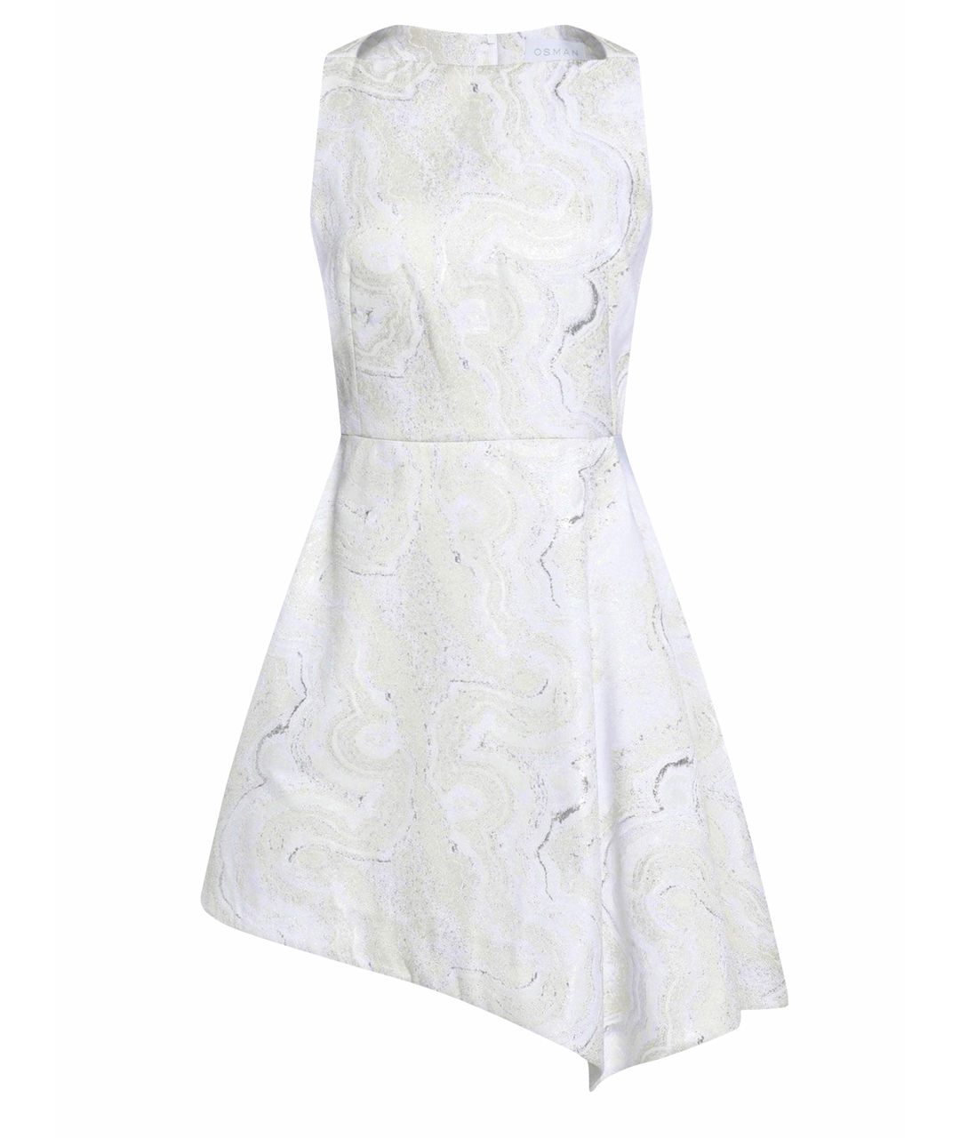 OSMAN Белое шерстяное коктейльное платье, фото 1