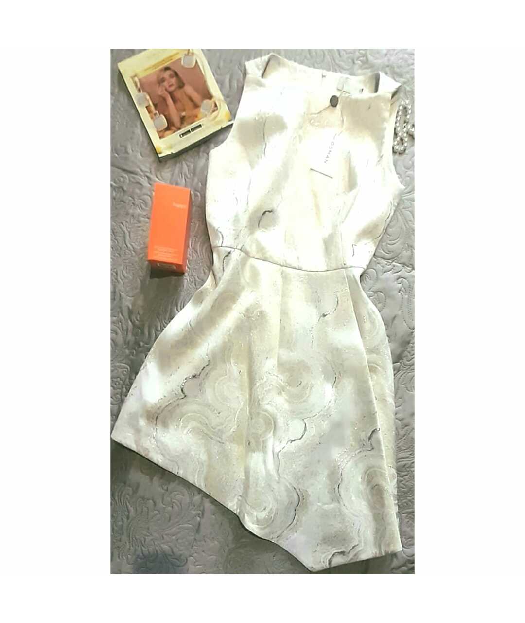 OSMAN Белое шерстяное коктейльное платье, фото 7