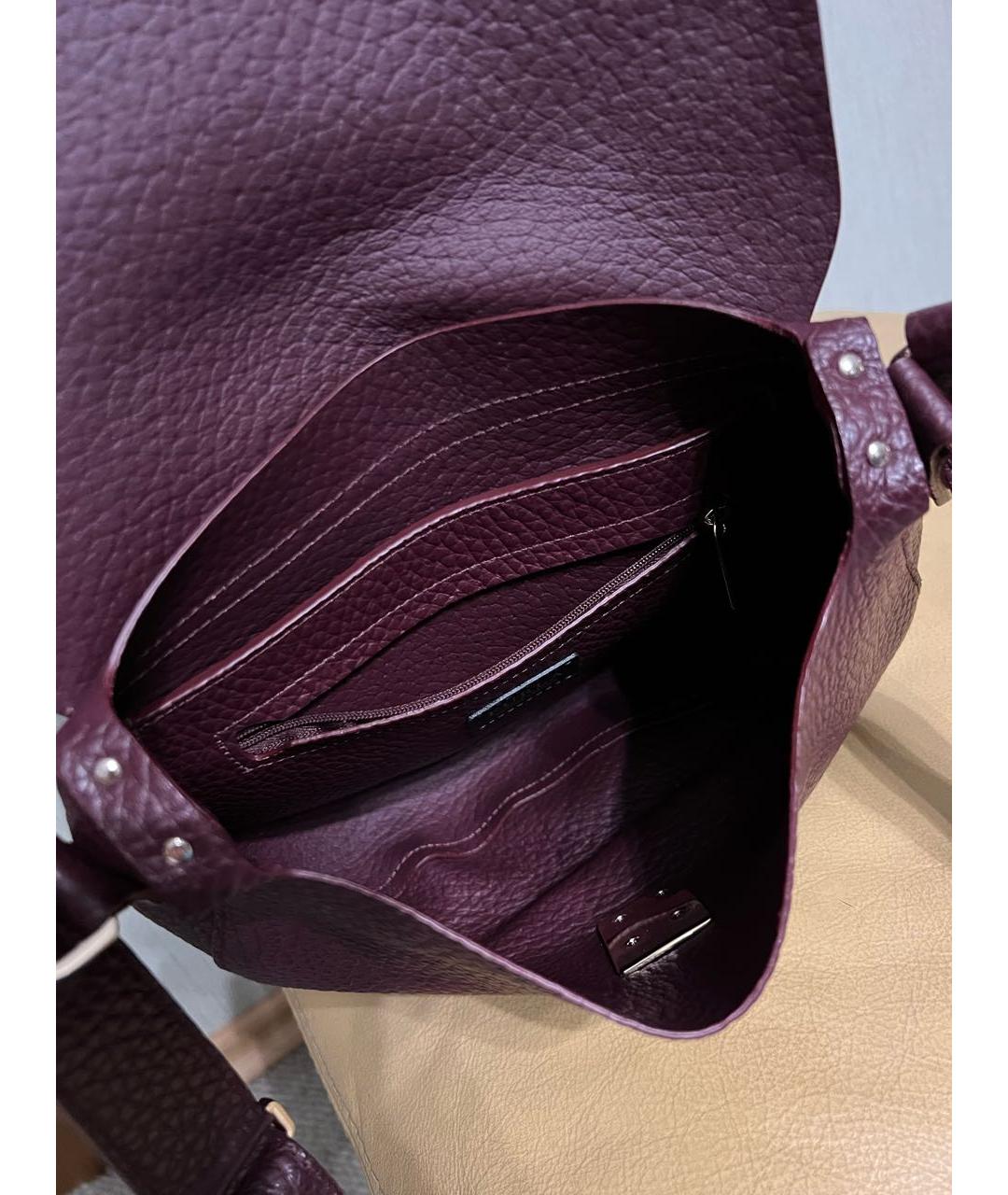 FURLA Бордовая кожаная сумка через плечо, фото 4