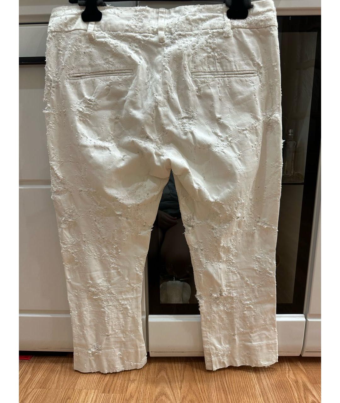 ANN DEMEULEMEESTER Белые прямые брюки, фото 2