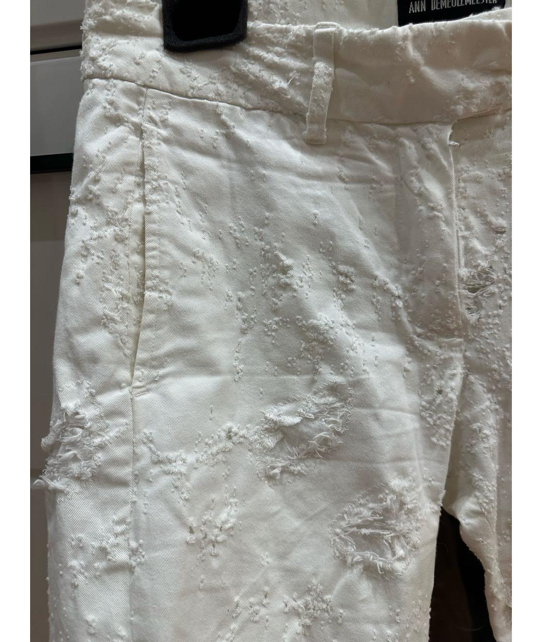 ANN DEMEULEMEESTER Белые прямые брюки, фото 4