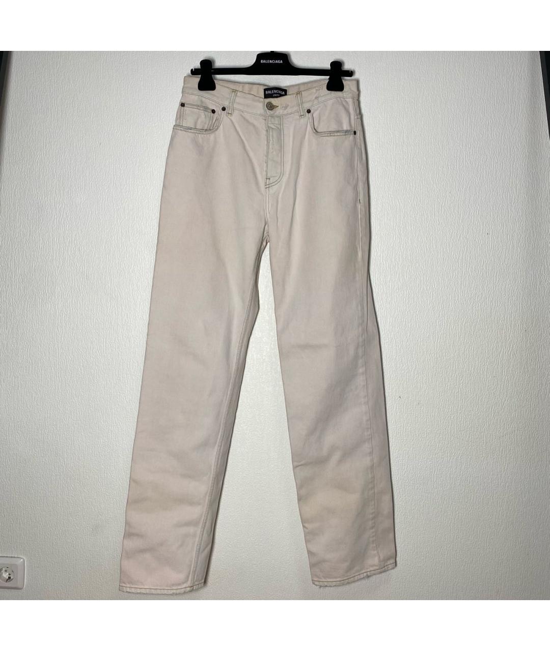 BALENCIAGA Белые прямые джинсы, фото 9