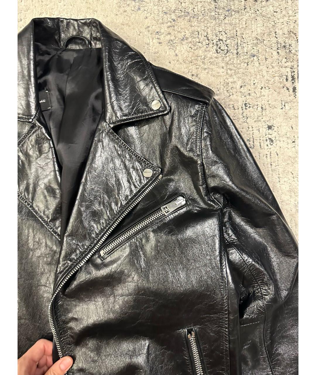 MANOKHI Черная кожаная куртка, фото 2