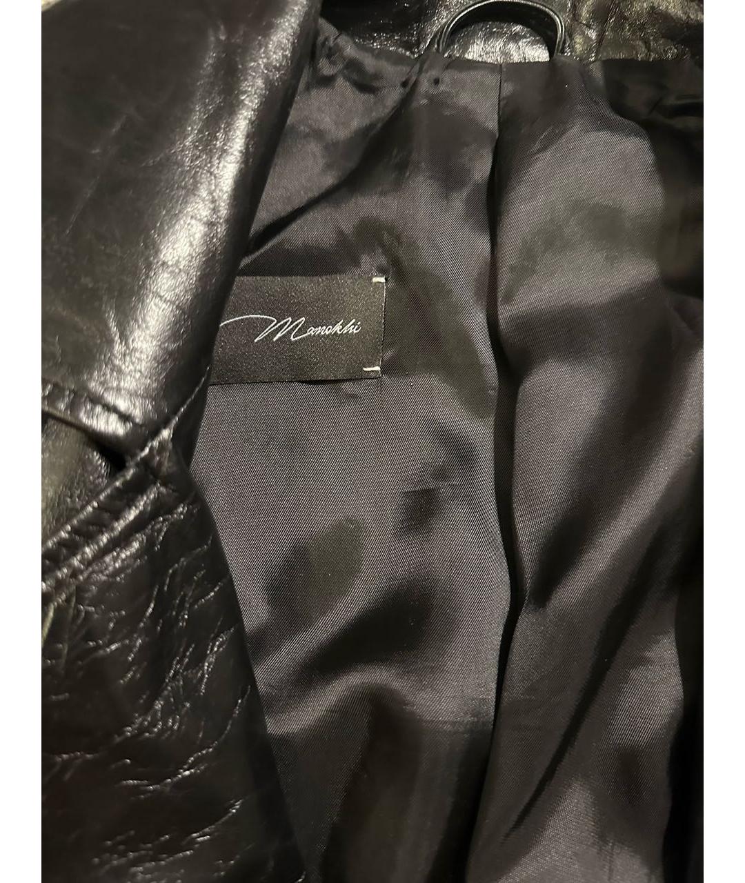 MANOKHI Черная кожаная куртка, фото 4