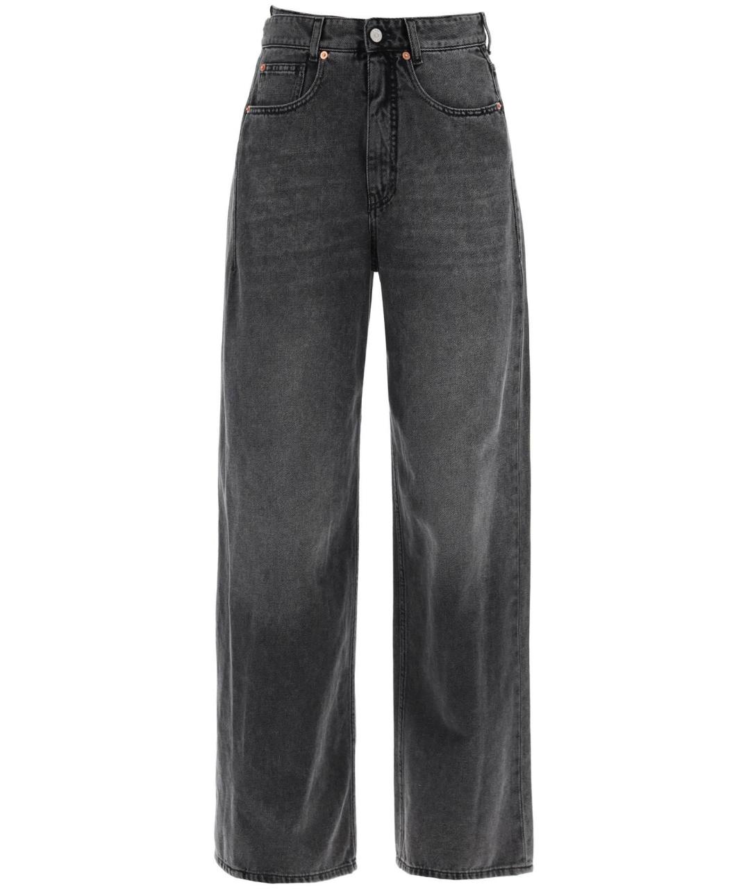 MM6 MAISON MARGIELA Черные хлопковые прямые джинсы, фото 1