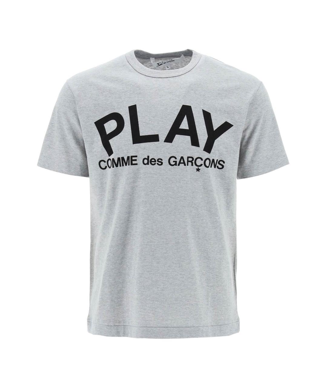COMME DES GARÇONS PLAY Серая хлопковая футболка, фото 1