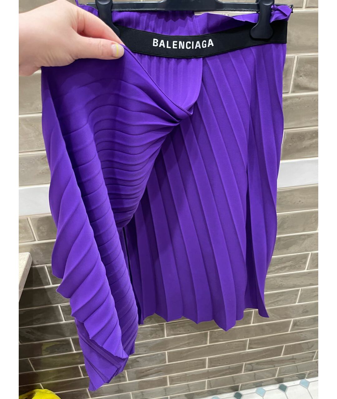 BALENCIAGA Фиолетовая полиэстеровая юбка миди, фото 4