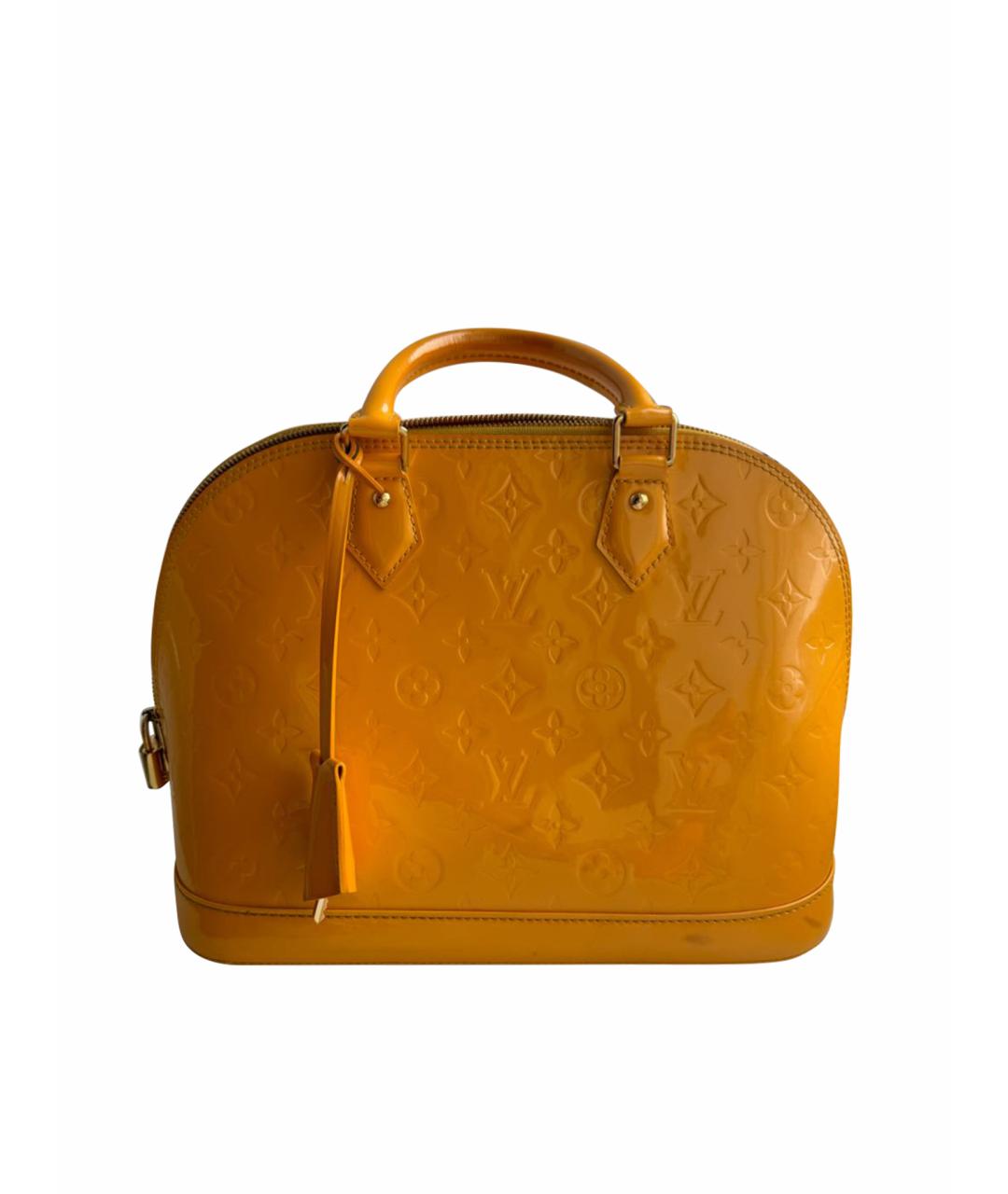 LOUIS VUITTON PRE-OWNED Желтая сумка с короткими ручками из лакированной кожи, фото 1