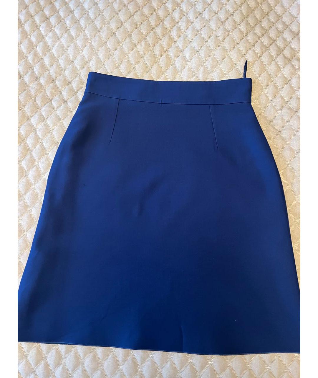 GUCCI Синяя хлопковая юбка мини, фото 2