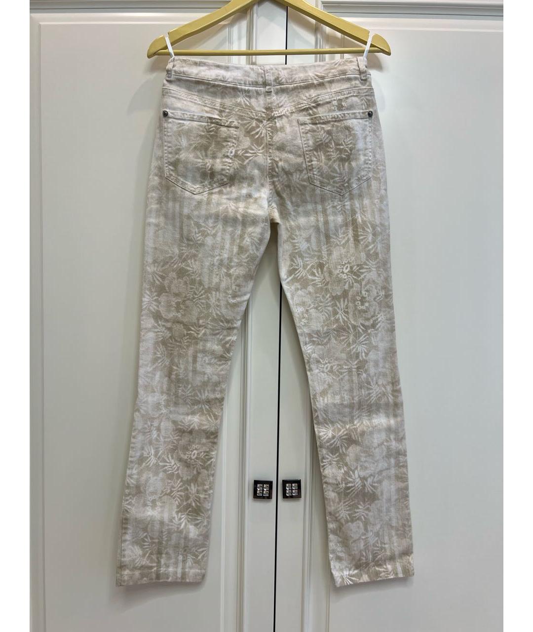 CHANEL PRE-OWNED Бежевые хлопко-эластановые прямые джинсы, фото 2