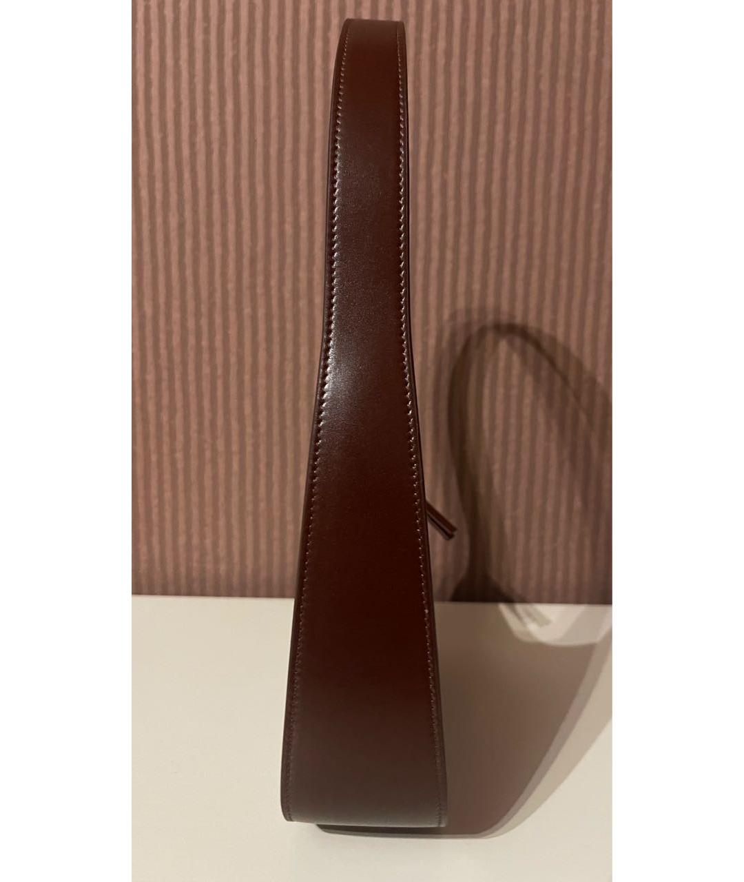 THE ROW Бордовая кожаная сумка с короткими ручками, фото 5