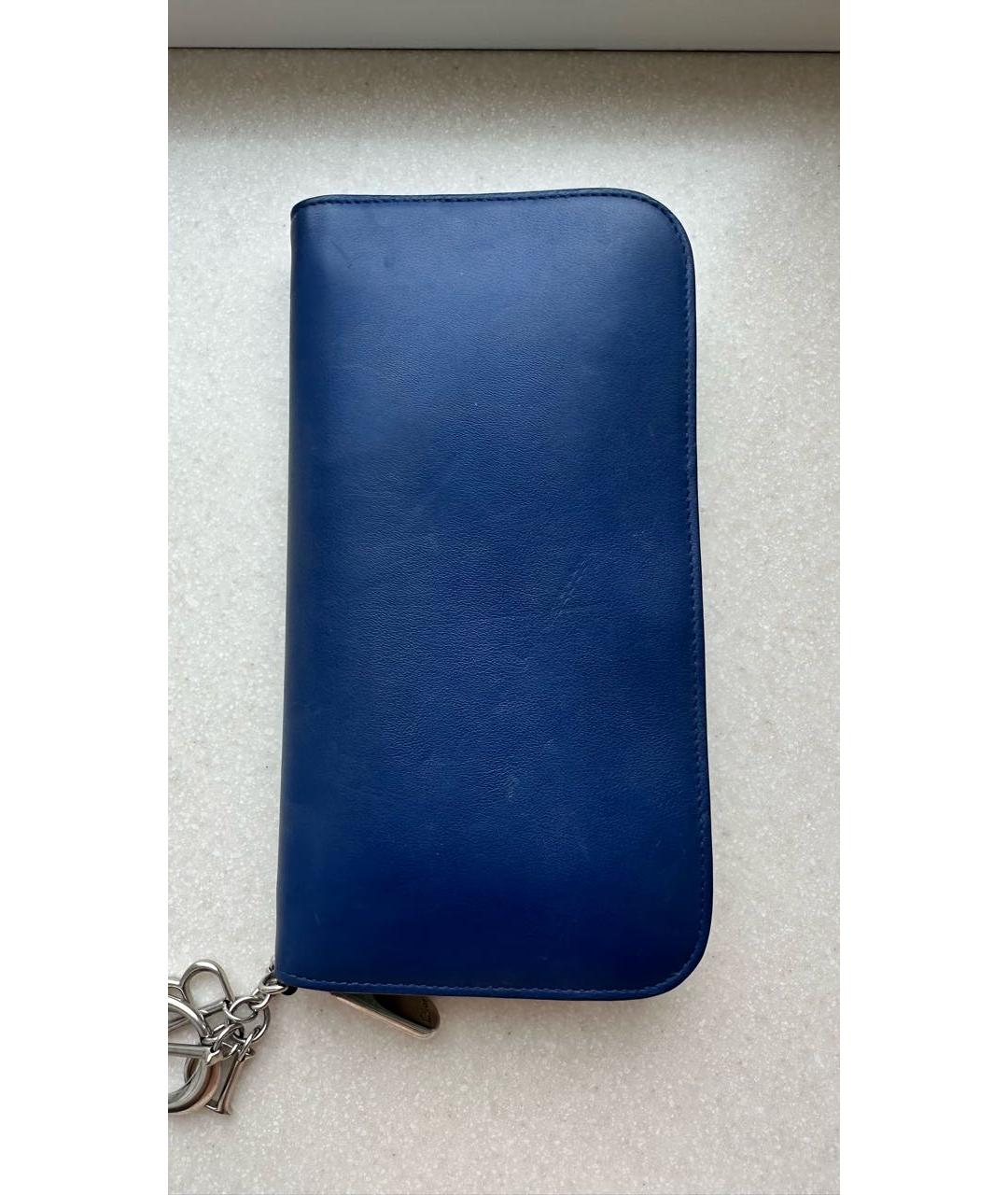 CHRISTIAN DIOR PRE-OWNED Синий кожаный кошелек, фото 6