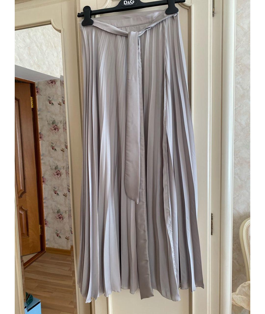 P.A.R.O.S.H. Серая полиэстеровая юбка макси, фото 5