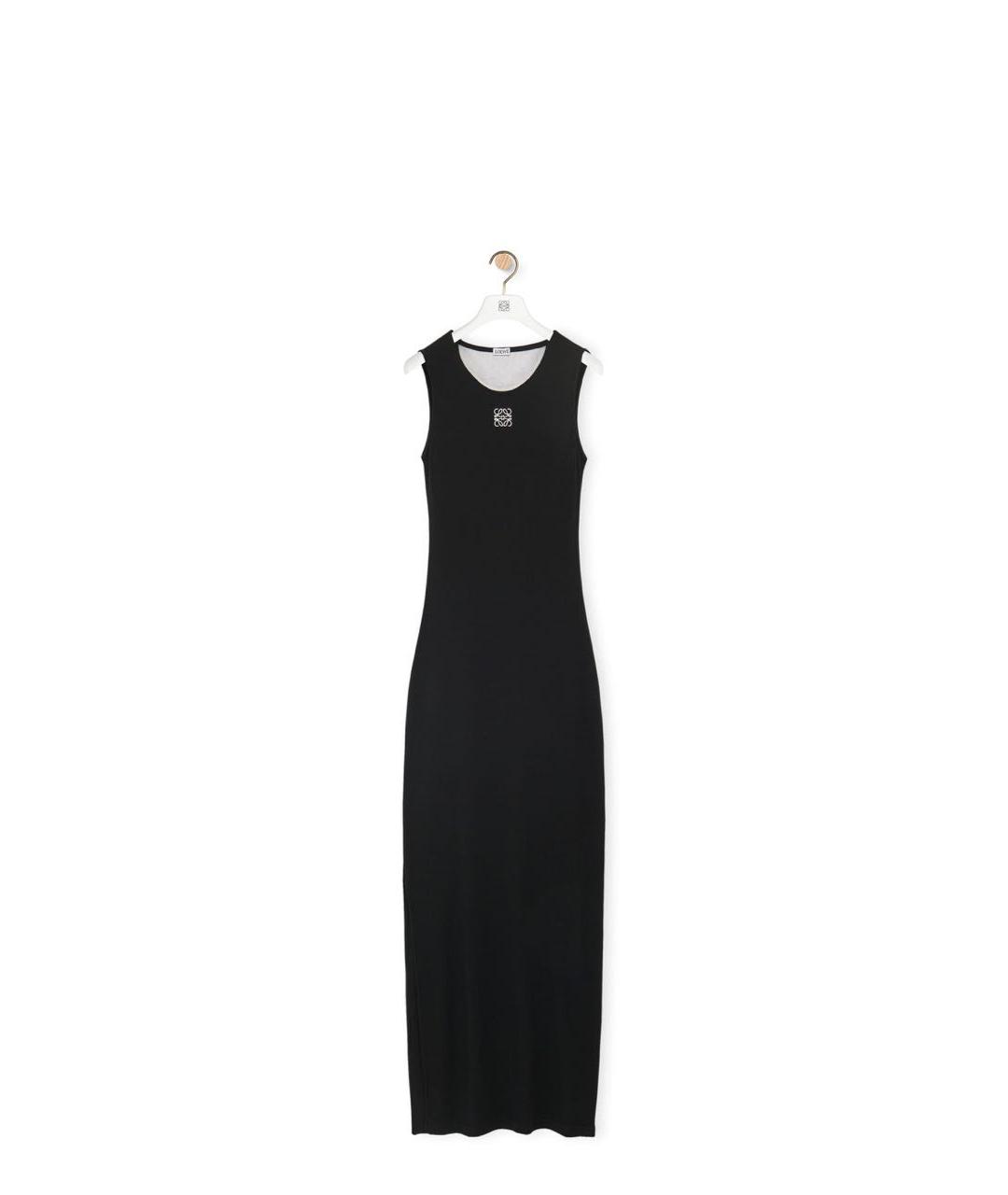 LOEWE Черное хлопко-эластановое повседневное платье, фото 9