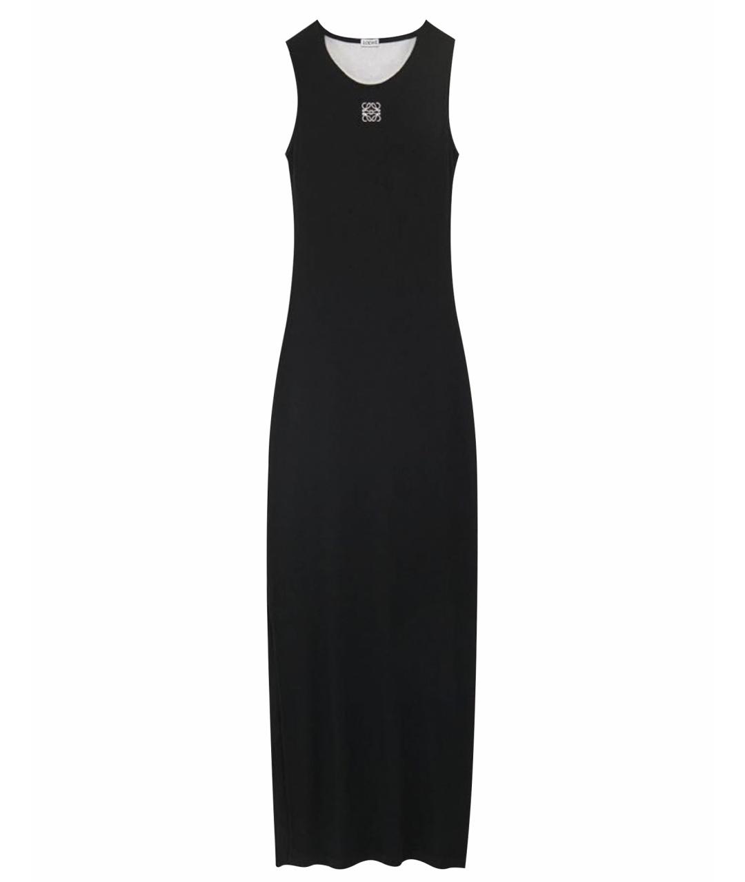 LOEWE Черное хлопко-эластановое повседневное платье, фото 1